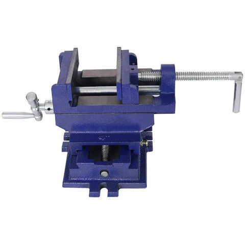 Solid Cast Iron Cross Slide Vise, 4 Inch Drill Press Vise with two way X Y movement for precise metal milling and woodworking.