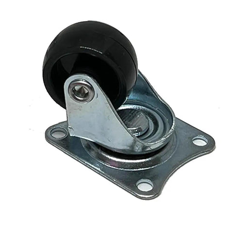 1 Inch Swivel Caster Wheel with Rubber Base, Solid Steel Stem, designed for smooth movement for garage workshop tools.