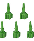 Five Pack Oxygen Tubing Swivel Nipple Connectors Individually Packaged For No Hassle Setup And A Solid Leak Free Fit With Most Oxygen Concentrators Regulators And Flow Meters. Five green plastic swivel nipple connectors