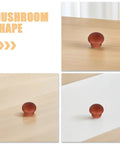 Close-up of a mushroom-shaped wood dresser knob from the 8 Pack Wood Dresser Knobs With Classic Brown Tone for cabinet upgrades.