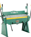 G0542 Beefy 48 Inch 12 Gauge Pan And Box Brake Heavy Duty Metal Fabrication Tool with 0 to 135 Degree Bend in workshop setting