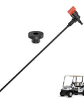 Club Car Fuel Pickup Tube Kit With Shutoff Valve And Tank Bushing For DS And Precedent Gas Golf Carts, Fits 1982 To 2015 DS Models And 2004 To 2011 Precedent Gas OEM Numbers 101896901 1012619 102406701 shown with components and a golf cart.