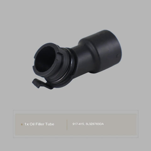 Engine Oil Filler Tube 917-415 And Oil Filler Cap 80991 Replacement Kit for Ford showing close-up of filler tube