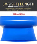 Heavy Duty Pvc Heat Shrink Wrap Tube, 5.9 Inch Flat Width In Bold Blue, 3 Meter Roll displayed with measurements.