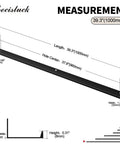 Dimensions diagram of Edge Black Hidden Drawer Door Cabinet Handle Aluminum Alloy Finger Pull