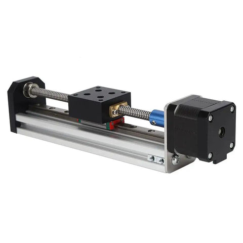 Pro Grade Electric CNC Linear Stage Actuator With 300mm Cross Sliding Table, aluminum parts, precision guiding mechanism.