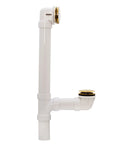 Slick Sch 40 Pvc Bathtub Waste Assembly With Illusion Overflow Plate And Tip Toe Drain Plug polished brass finish and PVC design.