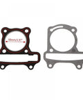 GY6 Engine Cylinder Gasket Set With Copper Cushion Pads For 50CC To 125CC Scooters Go Karts And Pit Bikes showing copper and metal gaskets.