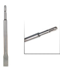 Heavy Duty Concrete Chisel Set, 6 Piece For Rotary Hammers, close-up of 40mm flat chisel made from 40Cr steel, drop forged, heat treated