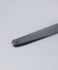 Heavy Duty Nitrided HSS Woodturning Scraper One Inch Wide Negative Rake And Radiused Edge, close-up showing blade edge detail.