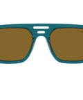 Corrigan Square Sunglasses With Transparent Light Blue Frame And Dark Brown Polarized Lenses, 54 Mm, Eco Friendly Bio Based Acetate Build