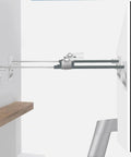 Hella Secure TV Anti Tip Anchors For Baby Proofing Lock Down Flat Screens Straight Up Hassle Free Hardware Stainless Steel Wall Safety Straps Adjust Smoothly From 5.5 To 8.2 Inches Double Pack attached to a wall with flat screen. 