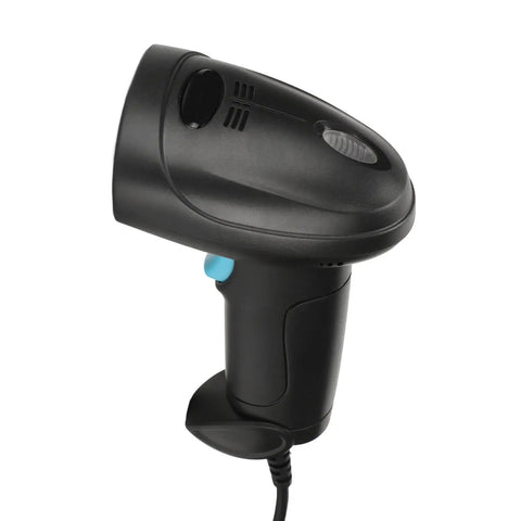 Built Tough USB Barcode Scanner For 1D 2D QR Codes, Quick Scan, ABS Construction, IP54 Dust Protected, Handheld Wired Device, Side View