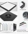 Ultra Thin 12 Inch 24W LED Flush Mount Ceiling Light 5000K Daylight White Square Surface Mount Panel components view