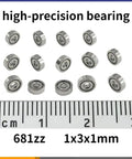 Stainless Steel Mini Bearing 681 Full Bead 1 X 3 X 1 Ultra Small For Four Wheel Drive, high-precision, shown with size measurements
