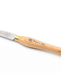 Pro Grade Three Quarter Inch Hook Nose Scraper Woodturning Chisel with hardwood handle, M2 steel, ideal for smoothing bowls.
