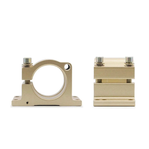 Spindle Motor Clamp Mount Bracket For CNC Machines 65mm 80mm 85mm 100mm 105mm With 100mm Handle, front and side view