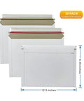 30 Pack White Rigid Mailers 12.5 By 9.45 Inches Self-Adhesive Seal Flat Cardboard Mailers For Protecting Gift Cards Invitations Photos And Documents Safe Shipping Every Time