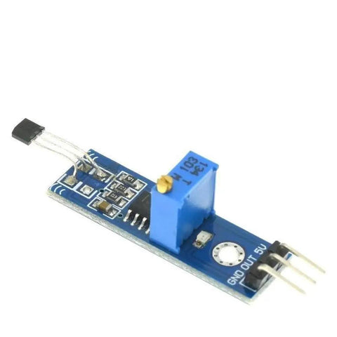 Straight Up Solid Hall Sensor Module For Speed Tracking And Revolution Counting With Magnetic Trigger Switch And Lm393 Comparator Board For Dc 5V Power And No Hassle Build Projects, compact design with tuning knob.
