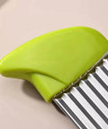 2-pack crinkle cutters with green handles and stainless steel wavy blades for kitchen vegetable slicing.