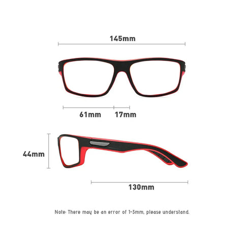 Dimensions and measurements of Wraparound Safety Glasses With Readers Photochromic Sport Magnifier Goggles For Men And Women Black Frame