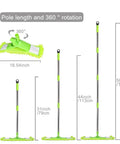 All Purpose Floor Dust Mop With 58 Inch Extendable Handle And Washable Chenille Pads, green mop with scouring pad display