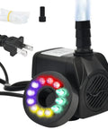 Super Quiet 10W Submersible Fountain Pump With 160 GPH Flow And 12 LED Lights Compact 2.4 By 2.7 By 1.7 Inch Design image