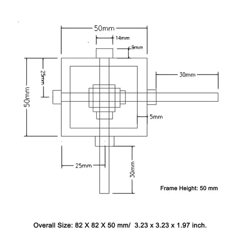 PGFUN 5:1 right-angle worm gearbox line diagram with 8 mm shaft and side mounting