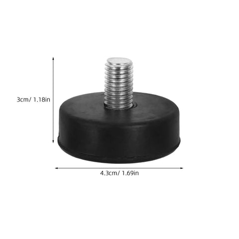 Close-up of 12 Pieces M10 Adjustable Furniture Leveling Feet With Rubber Shock Absorbing Pads For Tables And Heavy Equipment Carbon Steel