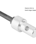 Drill Bit Adapter For Electric Drills To Earth Auger Connector Arbor Round Shank To Threaded Chuck, 2 Pit 2 Slot, shown in detail