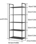 Five Tier Storage Rack For Kitchen And Laundry Room Height Adjustable Microwave Cart Rock Solid Steel Frame with dimensions