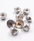 Group of waterjet ruby orifice nozzles, 0.26 mm diameter, metal conical nozzles for 3-axis water jet cutting.