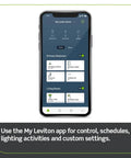 Decora Smart No Neutral Dimmer And WiFi Bridge Kit For Old School Wiring White Switch Bundle shown on smartphone app screen.