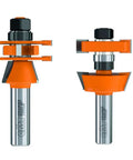 Adjustable Shaker Router Bit Set For 1/2 Inch Shank, 3-piece high-density carbide bits with anti-kickback design, two views