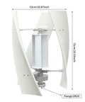Vertical Axis Wind Turbine Kit With Controller And IP67 Protection, Ultra Quiet Off Grid Power For Home RV Business And Industrial Use, 100W 24V White 4 Blades, shown with dimensions
