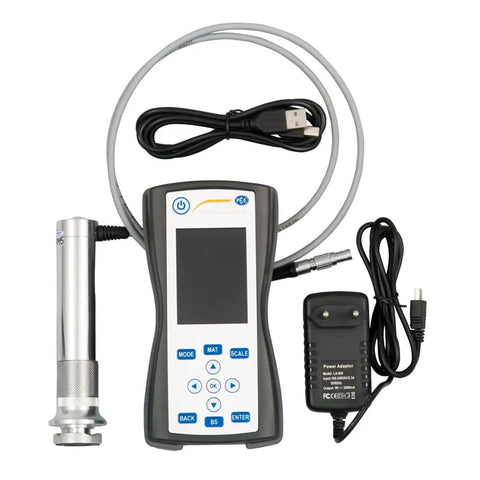 Heavy Duty UCI Metal Hardness Tester With Bright Digital LCD Screen And Broad HV HRC HB MPa Ranges with handheld probe and cables