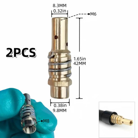 MIG Welding Nozzle Tips.030 Inch 0.8mm With Non Stick Ceramic Coating Pro Grade Kit dimensioned view of gas diffuser