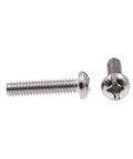 Top Notch Heavy Duty Round Head Machine Screws Slotted And Phillips Drive Number 12-24 By 1 Inch Long Rust Proof Grade 18-8 Stainless Steel Rock Solid Pack Of 25, showing two screws.