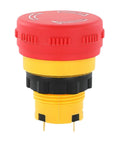 16mm Plastic Emergency Stop Push Button Switch NoNonsense Red Mushroom Head Latching 5A Rated Current For Industrial Control Panels And Machinery Safe Shutdown In Manufacturing Lines red and yellow