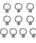 M8 Ring Shape Lifting Eye Nut 304 Stainless Steel Threaded Nut Fastener 10 Pack Coarse Pitch 1.25mm 20mm Ring Inner Diameter