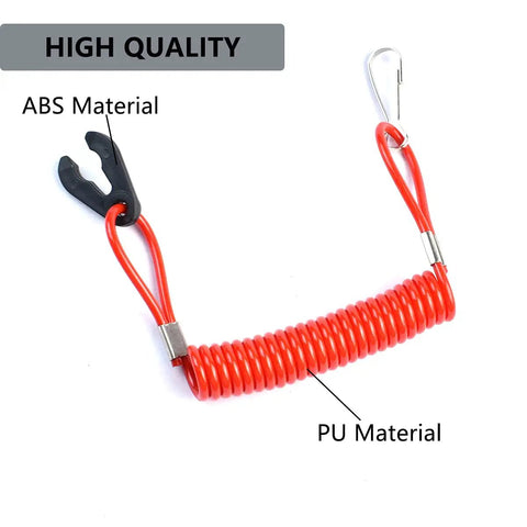 Replacement Kill Switch Lanyard For Outboard Motors Red Safety Tether Cord Fits Yamaha MerCruiser Tohatsu Honda Engines