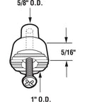 Diagram of Door Holder Tip Rubber Bumper One Inch By Three Quarter Inch Black With Fasteners Ten Pack Replacement For Drop Down Doors