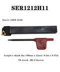 Pro Grade Indexable Lathe Turning Tool Set with Half Inch Shank shown with SER1212H11 holder and red wrench