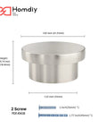 Brushed Nickel Cabinet Knobs 20 Pack Round Zinc Drawer Knobs For Kitchen Hardware with dimensions and screws. Homdiy logo visible.