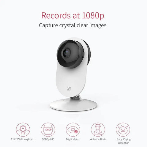 1080P Wireless IP Home Security Camera System with AI Vision, white body, records at 1080P, night vision, activity alerts