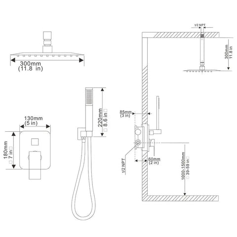 Slick Ceiling Mount Rain Shower System With Matte Black Finish To Level Up Your Home Setup Featuring Serious Water Pressure Solid Brass Mixing Valve And Quick Wipe Silicone Nozzles For No Sweat Maintenance With Complete Rough In Valve