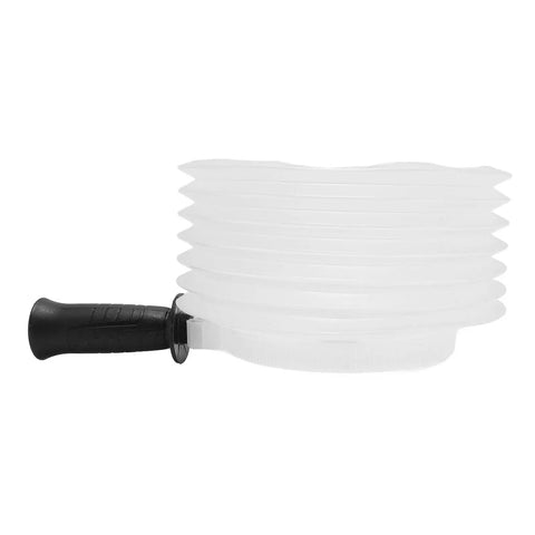 Heavy Duty Hole Saw Dust Collector With Secure Rubber Grip to Beat The Dust On Recessed Lighting Jobs, translucent bowl design