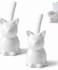 2 Piece Cat Design Toilet Bolt Covers In Crisp White Straight Up Premium Ceramic Screw Caps With Gotta Have Ease Of Installation decorative accents.