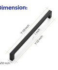 Dimensions of 30 Pack Solid 7-1/2 Inch Kitchen Square Cabinet Handles Matte Black Pulls For Drawers And Cabinets