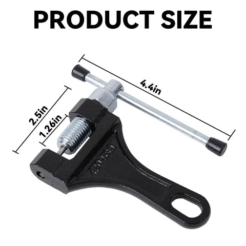 Heavy Duty Chain Breaker Tool For 420 428 520 525 528 530 Chains Universal Motorcycle Dirt Bike ATV Quad Go Kart Bicycle Scooter Chain Splitter Kit For Quick Maintenance, showing tool dimensions